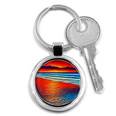 Golden Sunsets And Crisp Air Key Chain (round) by GardenOfOphir