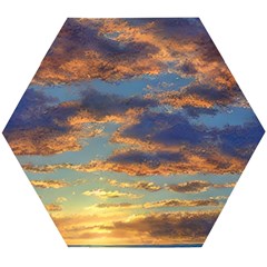 Sunrise Over The Sand Dunes Wooden Puzzle Hexagon by GardenOfOphir