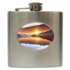 Majestic Lake Hip Flask (6 Oz) by GardenOfOphir