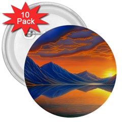 Glorious Sunset 3  Buttons (10 Pack)  by GardenOfOphir