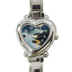 Incredible Sunset Heart Italian Charm Watch by GardenOfOphir