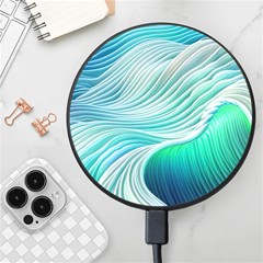 Pastel Abstract Waves Pattern Wireless Fast Charger(black) by GardenOfOphir