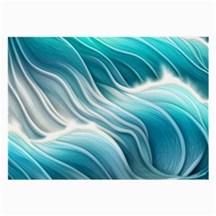 Pastel Blue Ocean Waves Iii Large Glasses Cloth (2 Sides) by GardenOfOphir