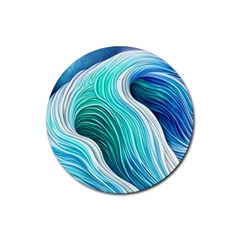 The Power Of The Ocean Iii Rubber Round Coaster (4 Pack)