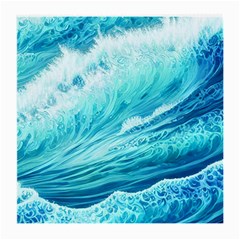 Blue Ocean Wave Watercolor Ii Medium Glasses Cloth by GardenOfOphir