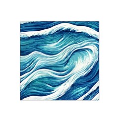 Abstract Blue Ocean Waves Satin Bandana Scarf 22  X 22  by GardenOfOphir