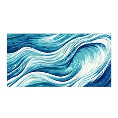 Abstract Blue Ocean Waves Satin Wrap 35  X 70  by GardenOfOphir