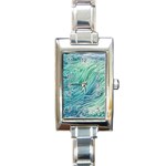 Wave Of The Ocean Rectangle Italian Charm Watch Front