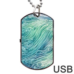 Wave Of The Ocean Dog Tag Usb Flash (two Sides)