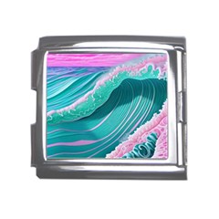 Pink Ocean Waves Mega Link Italian Charm (18mm) by GardenOfOphir