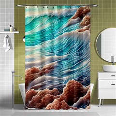 Waves Of The Ocean Shower Curtain 48  X 72  (small)  by GardenOfOphir