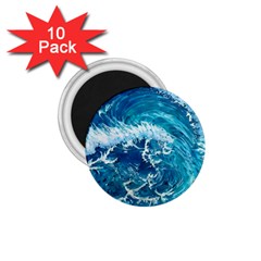 Abstract Blue Ocean Waves Iii 1 75  Magnets (10 Pack) 