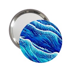 Blue Ocean Wave Watercolor 2 25  Handbag Mirrors by GardenOfOphir