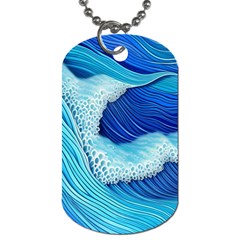 Waves Blue Ocean Dog Tag (two Sides)