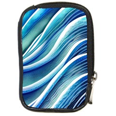 Blue Ocean Waves Compact Camera Leather Case by GardenOfOphir