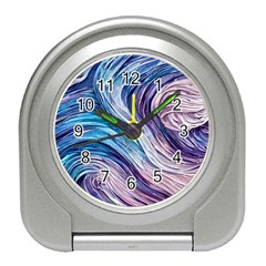 Abstract Pastel Ocean Waves Travel Alarm Clock by GardenOfOphir