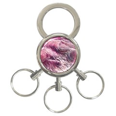 Abstract Pink Ocean Waves 3-ring Key Chain by GardenOfOphir