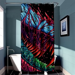 Floral Digital Art Tongue Out Shower Curtain 36  X 72  (stall) 