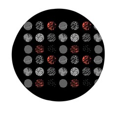 Black And Multicolored Polka Dot Artwork Digital Art Mini Round Pill Box