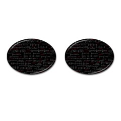 Black Background With Text Overlay Digital Art Mathematics Cufflinks (oval) by Jancukart