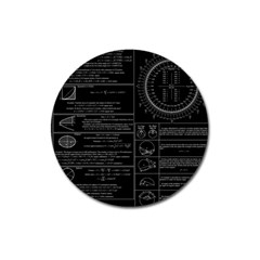 Black Background With Text Overlay Mathematics Trigonometry Magnet 3  (round)