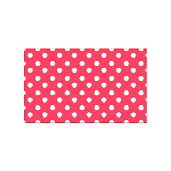 Hot Pink Polka Dots Sticker Rectangular (10 Pack) by GardenOfOphir