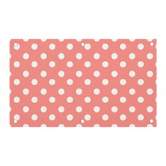 Coral And White Polka Dots Banner And Sign 5  X 3  by GardenOfOphir