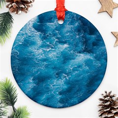 Blue Water Speech Therapy Round Ornament (two Sides)