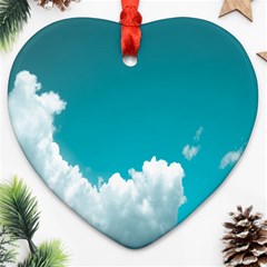 Clouds Hd Wallpaper Heart Ornament (two Sides) by artworkshop