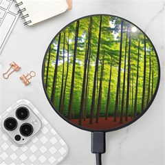 Green Forest Jungle Trees Nature Sunny Wireless Fast Charger(black)