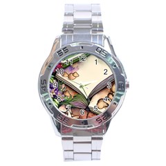 Enchantress Mushroom Charm Gill Wizard Stainless Steel Analogue Watch by GardenOfOphir