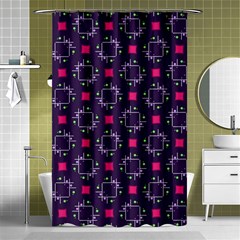 Geometric Pattern Retro Style Background Shower Curtain 48  X 72  (small) 