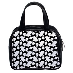 Playful Pups Black And White Pattern Classic Handbag (two Sides) by dflcprintsclothing