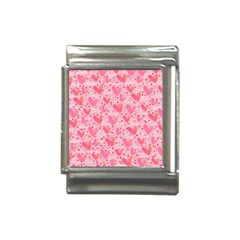 Valentine Romantic Love Watercolor Pink Pattern Texture Italian Charm (13mm) by Ravend