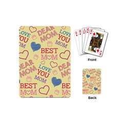 Love Mom Happy Mothers Day I Love Mom Graphic Pattern Playing Cards Single Design (mini)