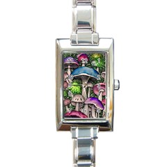 Necromancy Of The Mushroom Rectangle Italian Charm Watch by GardenOfOphir