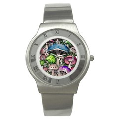 Necromancy Of The Mushroom Stainless Steel Watch by GardenOfOphir