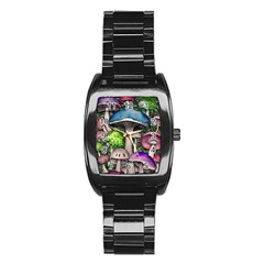 Necromancy Of The Mushroom Stainless Steel Barrel Watch by GardenOfOphir