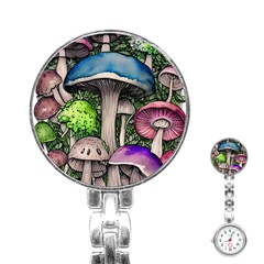 Necromancy Of The Mushroom Stainless Steel Nurses Watch by GardenOfOphir