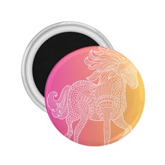 Unicorm Orange And Pink 2 25  Magnets by lifestyleshopee