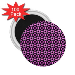 Pink Donuts Pink Filling On Black 2 25  Magnets (100 Pack)  by Mazipoodles