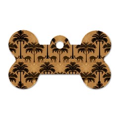 Ai Generated Camels Palm Trees Pattern Dog Tag Bone (one Side) by Ravend