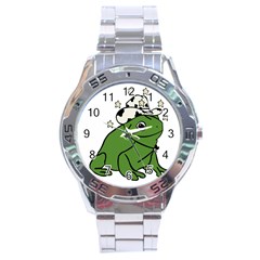 Frog With A Cowboy Hat Stainless Steel Analogue Watch by Teevova