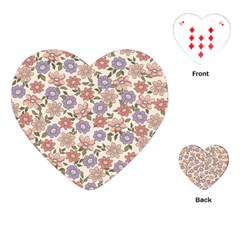 Flowers Petals Plants Floral Print Pattern Design Playing Cards Single Design (heart) by Ravend