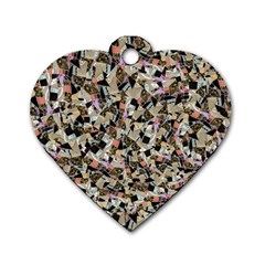 Mystic Geometry Abstract Print Dog Tag Heart (two Sides) by dflcprintsclothing