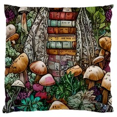 Bewitch Stipe Black Art Incantation Enchant Champignon Shiitake Witchcraft Black Magic Witch Large Cushion Case (two Sides)