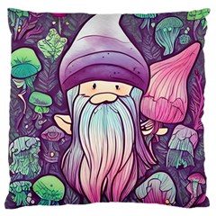 Foraging Mushroom Large Premium Plush Fleece Cushion Case (one Side)