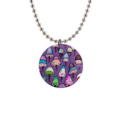 Foraging For Mushrooms 1  Button Necklace by GardenOfOphir