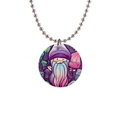 Fairy Mushrooms 1  Button Necklace by GardenOfOphir