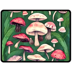 Foraging In The Mushroom Zone Fleece Blanket (large) by GardenOfOphir